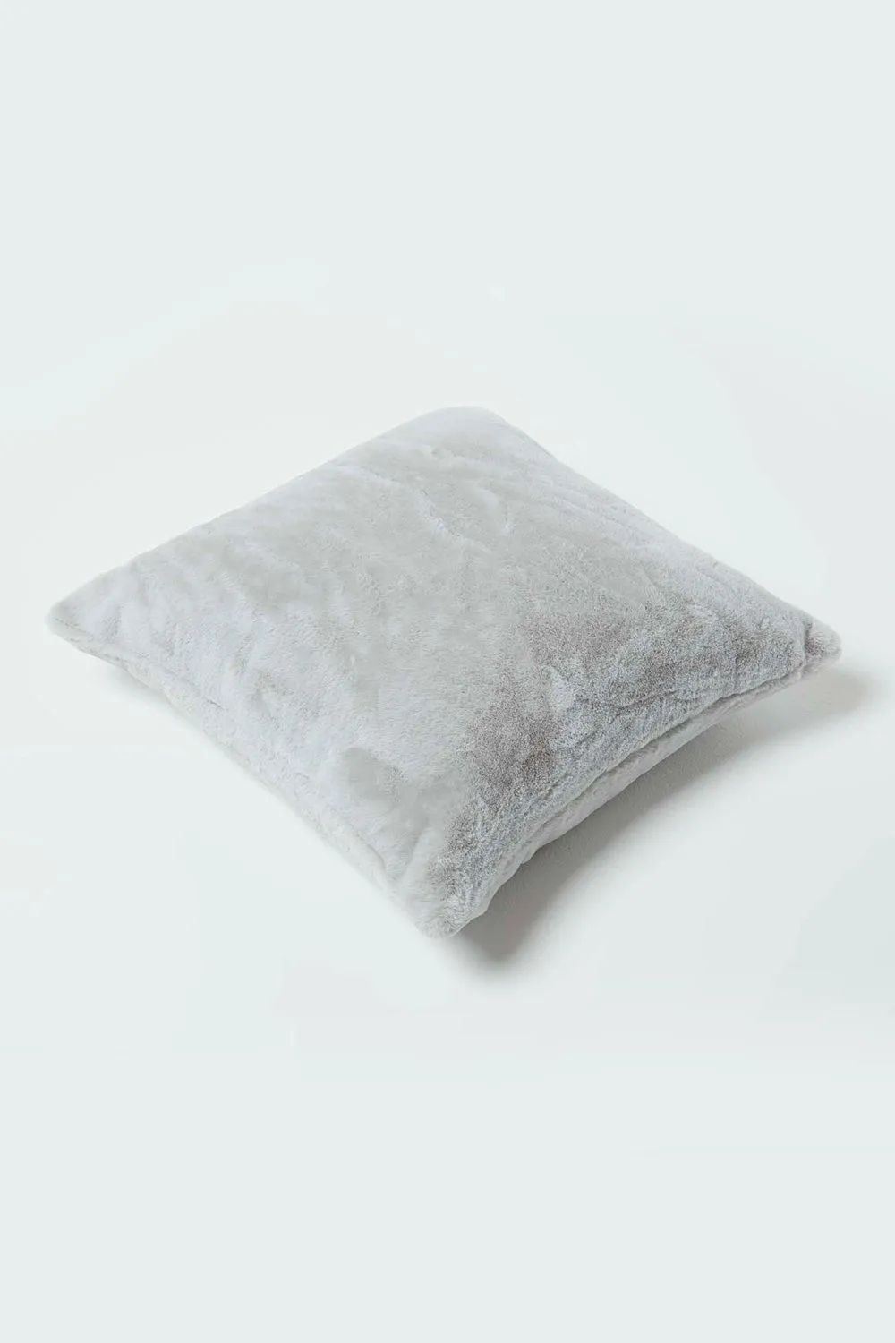 Homescapes Soft Touch Faux Fur Cushion 46 x 46 cm in Grey 5