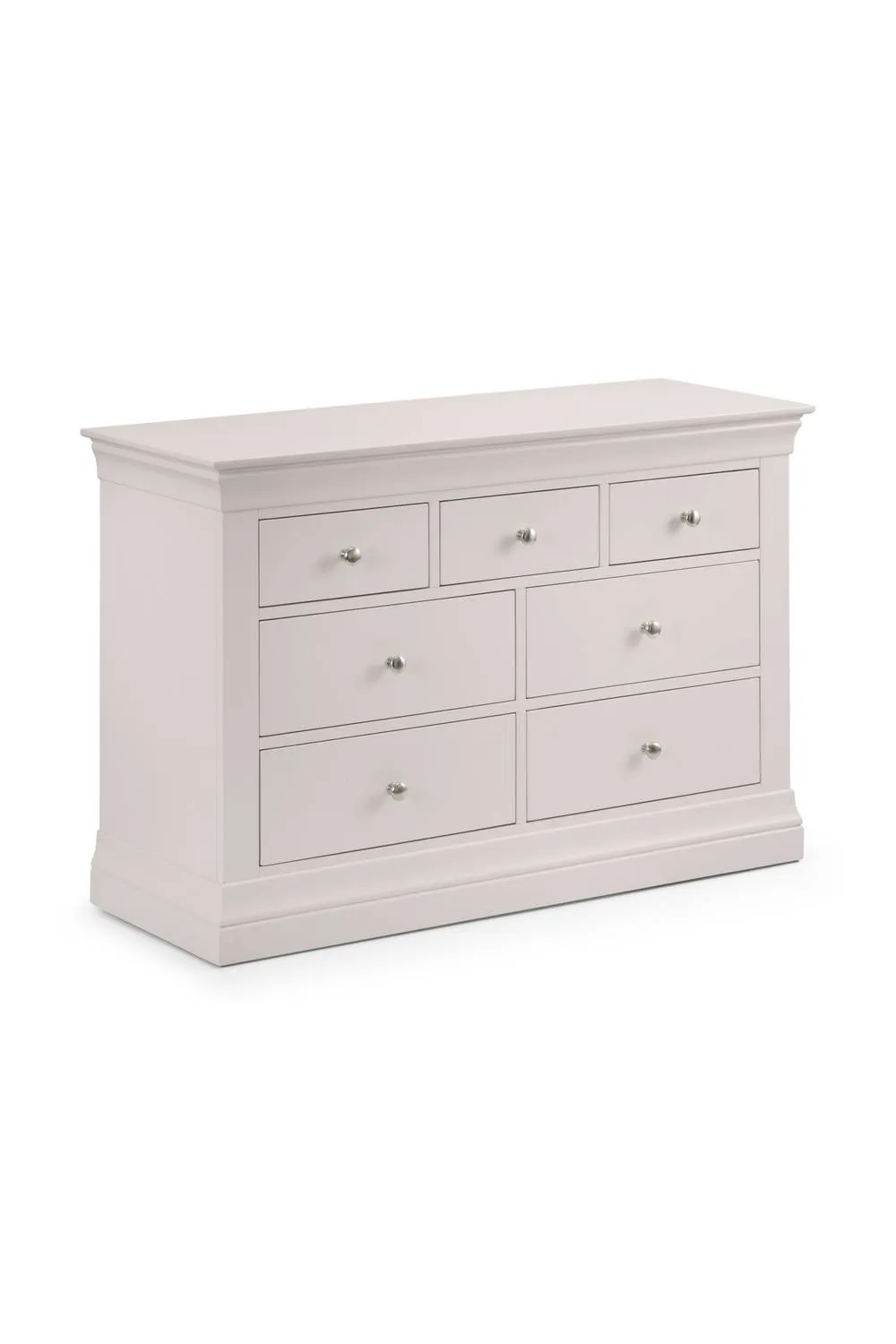 Julian Bowen Clermont 7 Drawer Chest (4+3) in Light Grey 3