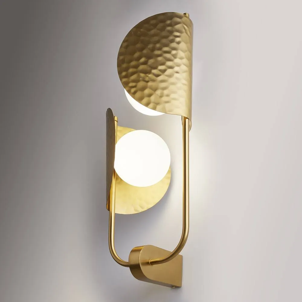 Netlighting Tropic II Modern Wall Lamp Brass 2xG9 White Shade in Gold 2