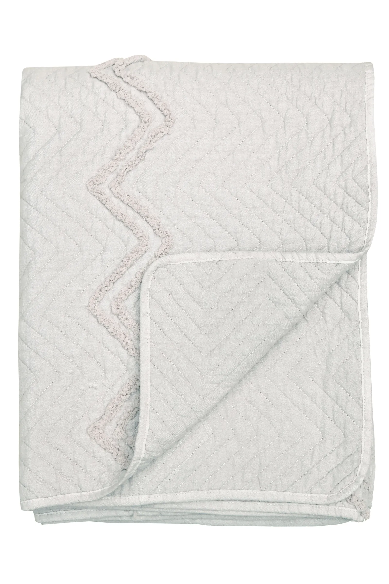 Smart Living Luxurious Zig-Zag Polyester Bedspread - Soft, Stylish, & Durable in Natural 2
