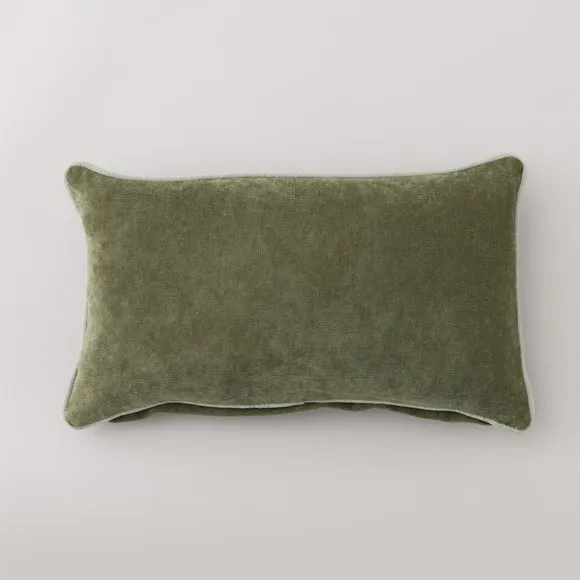 Velour Contrast Piped Rectangular Cushion 3