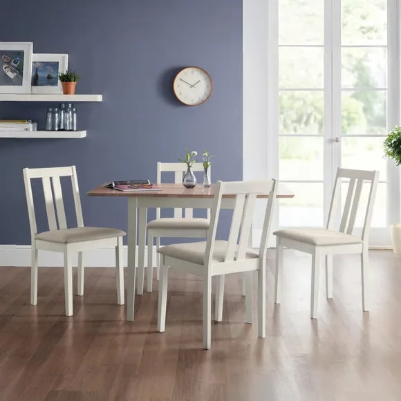 Rufford 4 Seater Two-Tone Dining Table, Ivory 6