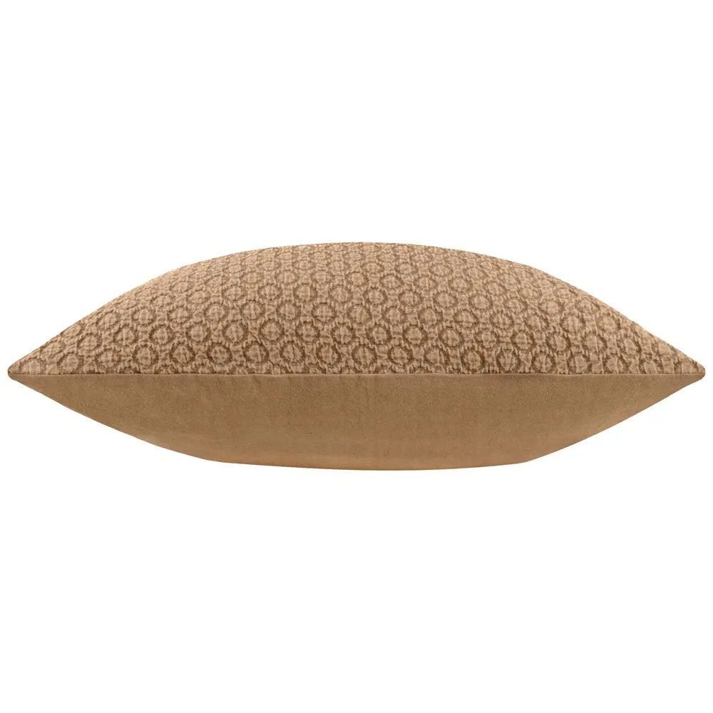Yard Tryfan Textured 100% Cotton Cushion in Light Brown 4