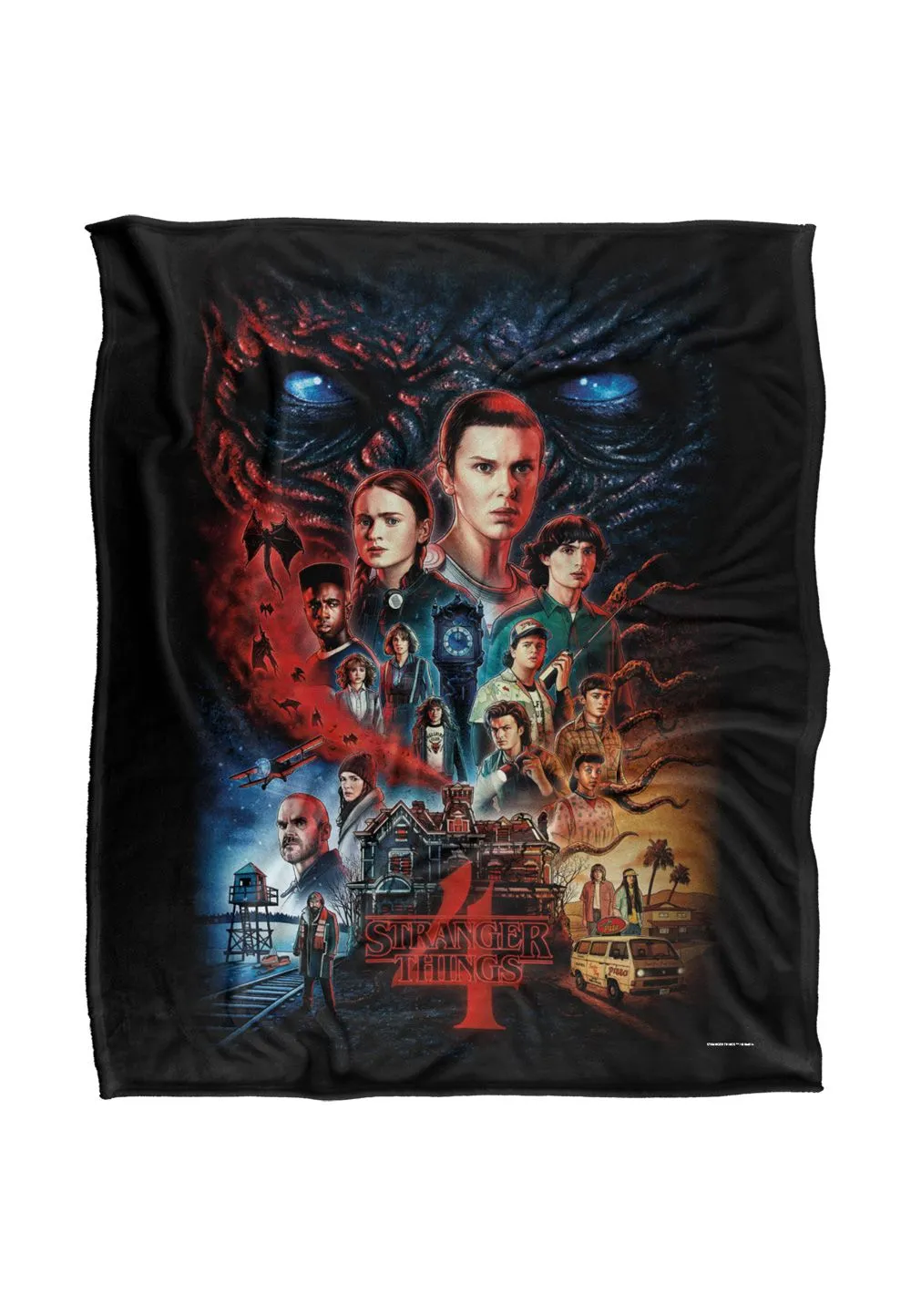 Stranger Things Creel House Season Four Officially Licensed Silky Touch Super Soft Throw Blanket 152 x 127 cm in White