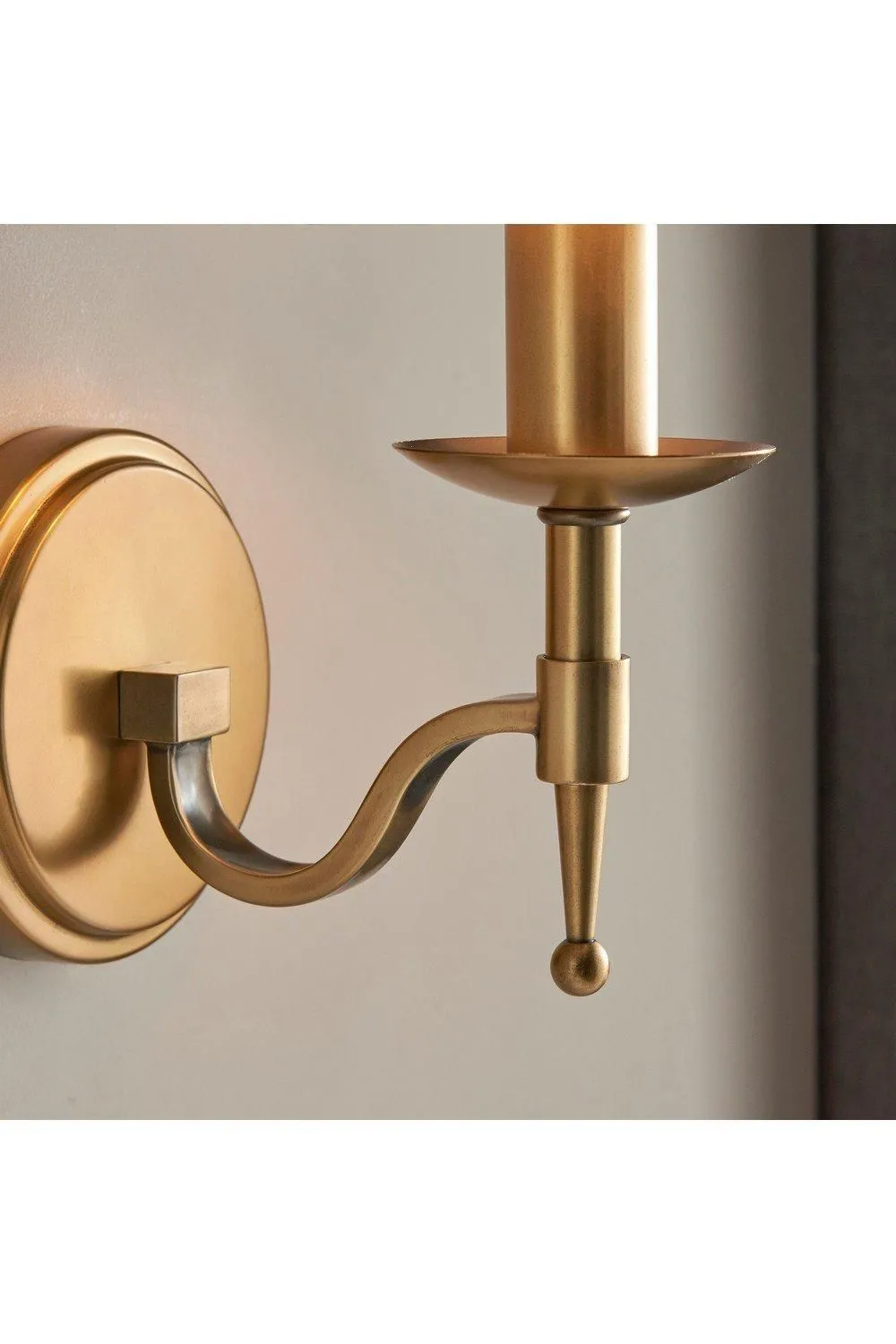 Netlighting Stanford 1 Light Indoor Candle Wall Light Antique Brass E14 in Gold 4