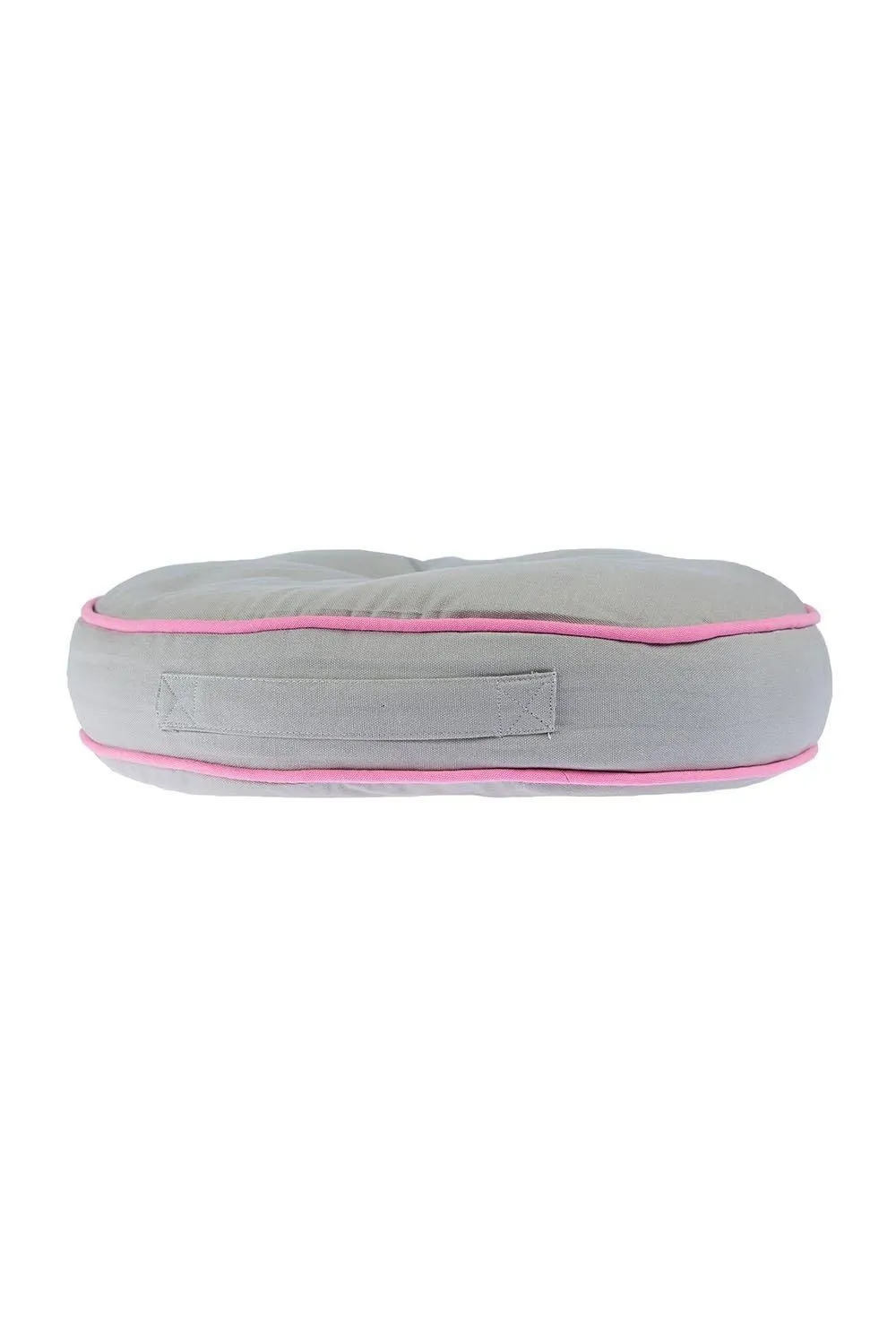 Homescapes Round Cotton Floor Cushion Soft, Comfy & Machine Washable in Mid Grey 2