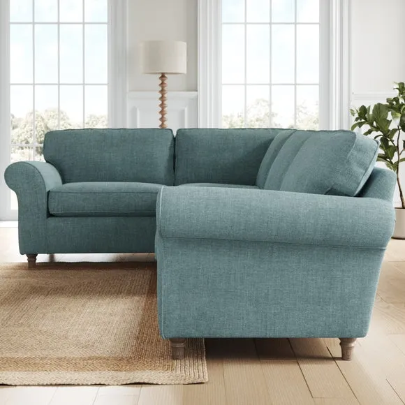 Flori Tonal Plush Chenille Corner Sofa 2