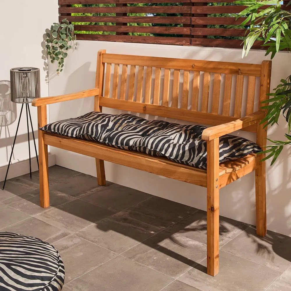 OHS Animal Print 2 Seater Outdoor Bench Cushion Garden Furniture Seat