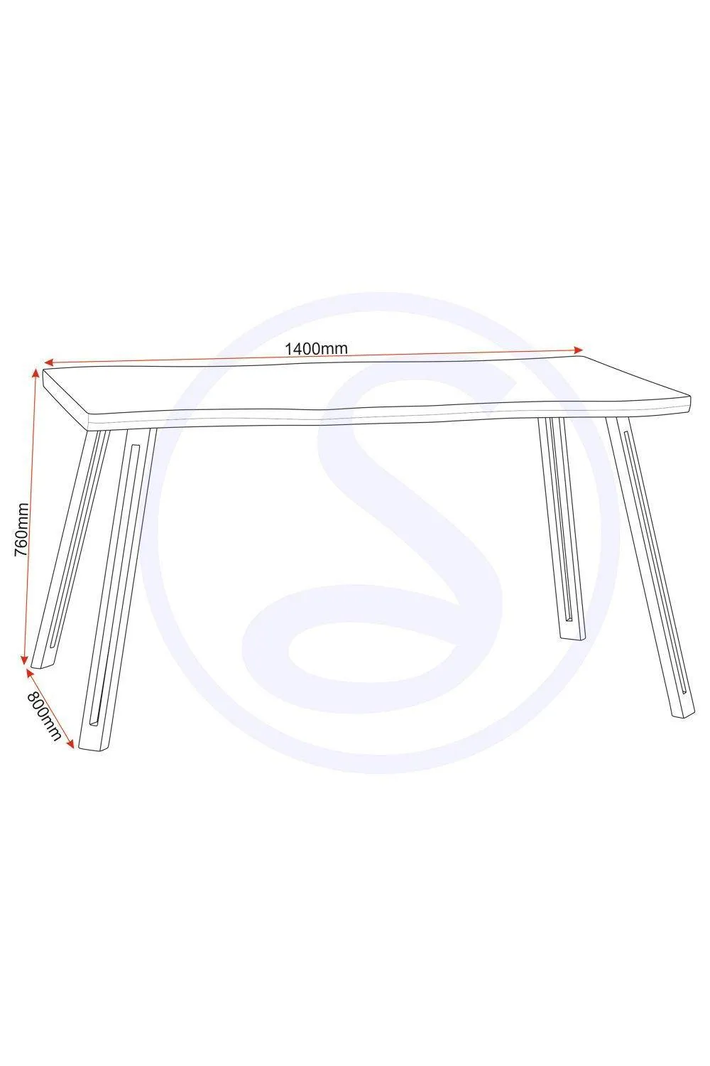 Seconique Quebec Wave Edge Dining Table in Black 6