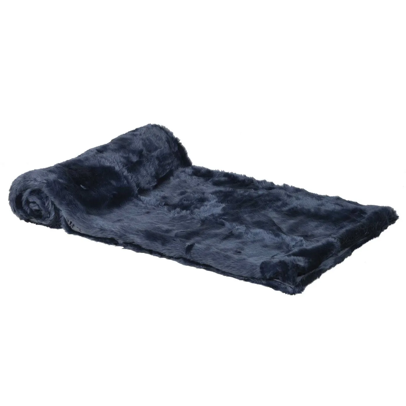 Faux Fur Throw, Blue