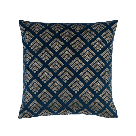 Velvet Geo Foil Navy Cushion Cover