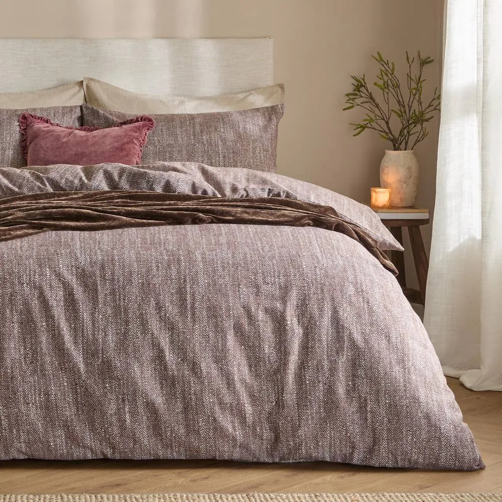 Yard Harris 100% Brushed Cotton Duvet Cover Set in Chocolate 2