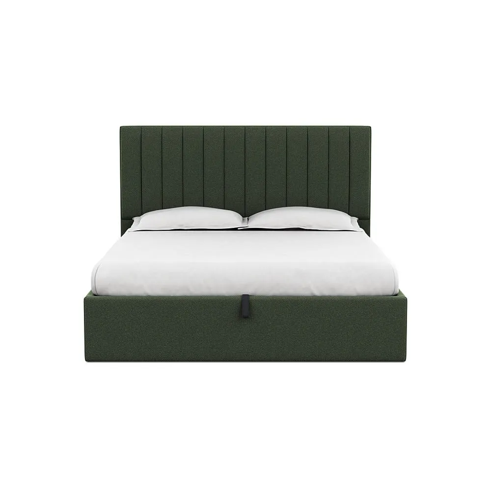Heal's Lift Storage Divan Super King Boucle Fern Black Feet 1