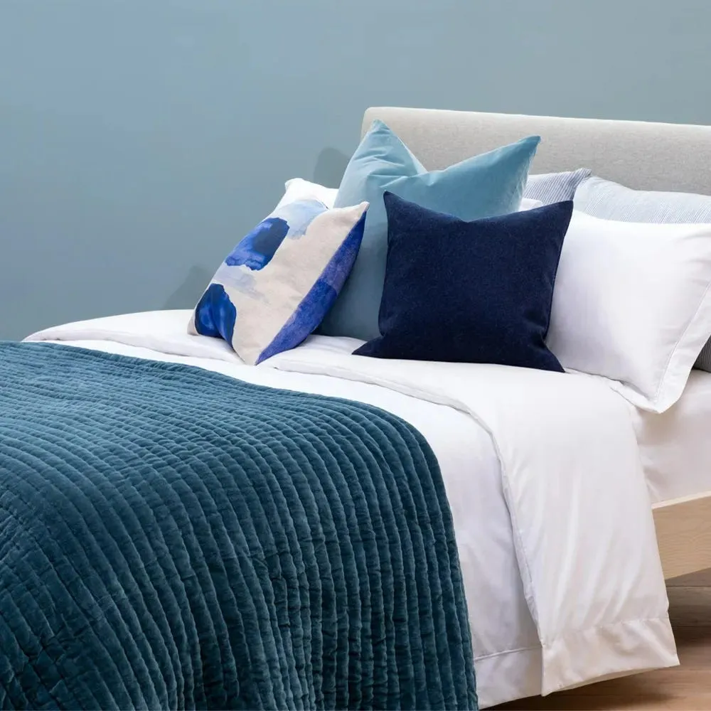 Heal's Velvet Kantha Bedspread Blue 140 x 200cm 4