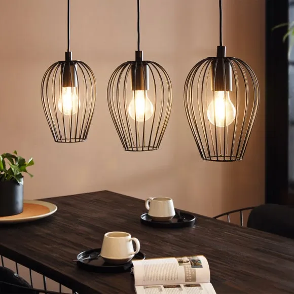 EGLO Newtown Mid Century Industrial 3 Light Adjustable Diner Ceiling Light