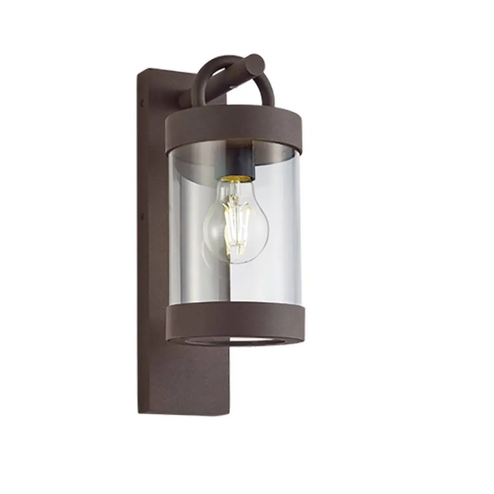 Netlighting Sambesi Modern Outdoor Wall Lantern Rusty IP44 Dusk sensor in Brown