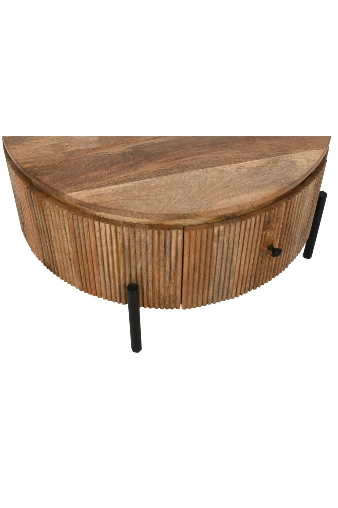 IH Design Margarita Natural Solid Wood Coffee Table With Metal Legs 6