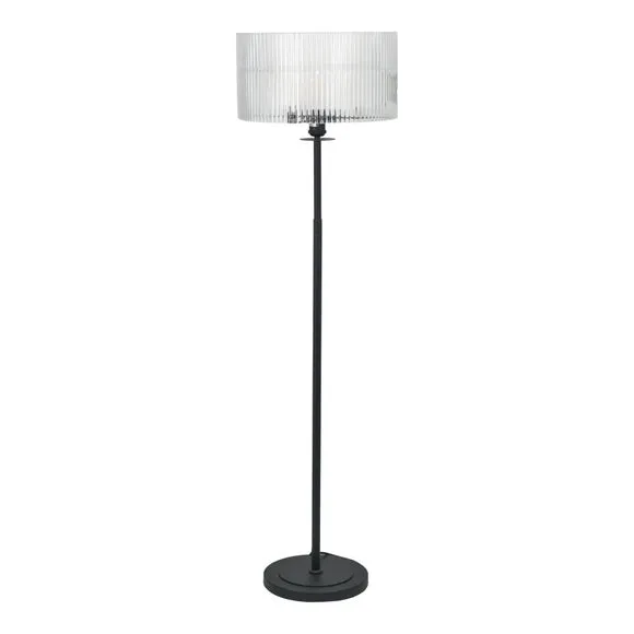 Pacific Lifestyle Clara Ribbed Glass Metal Round Floor Lamp 6