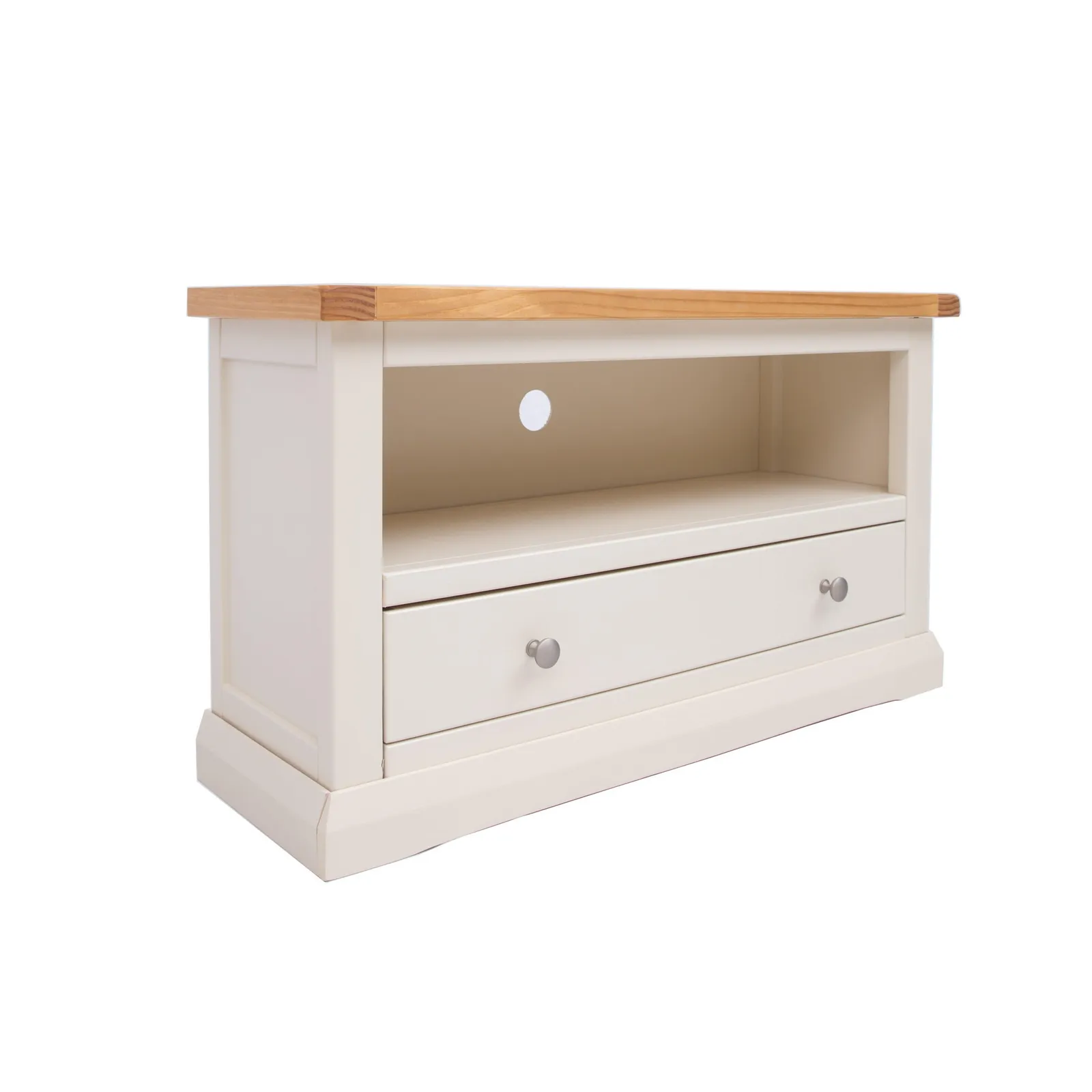 Cabinet Bits Castelli Off-White 1 Drawer TV Cabinet Chrome Knob 2