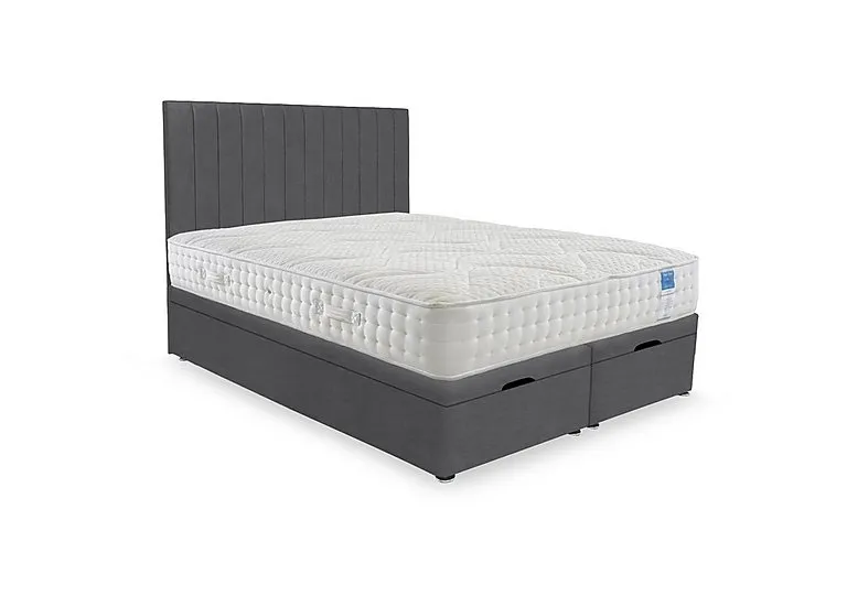 Luxury Firm End Lift Ottoman Divan Set - Super King - Plush Dark Grey