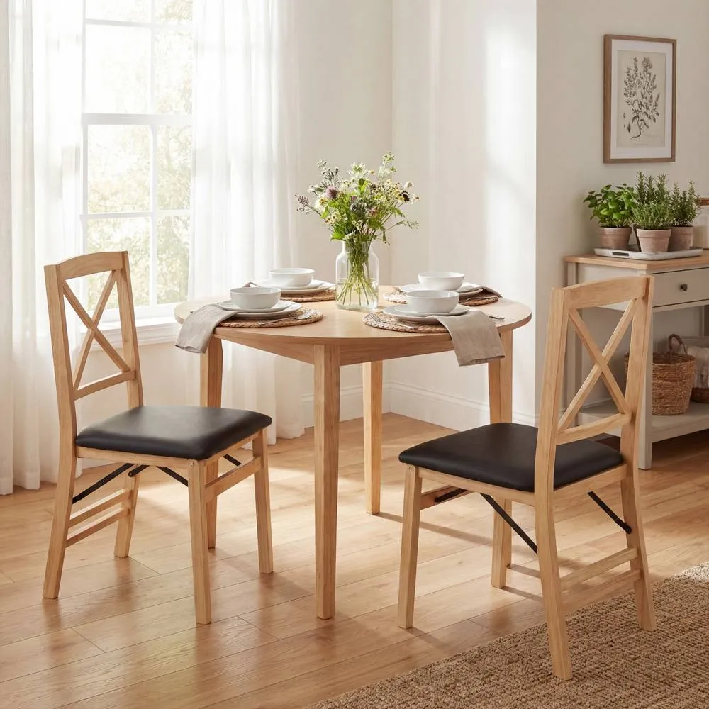 Costway 2PCS Folding Dining Chairs Kitchen Side Chairs W/ Padded Seat 4