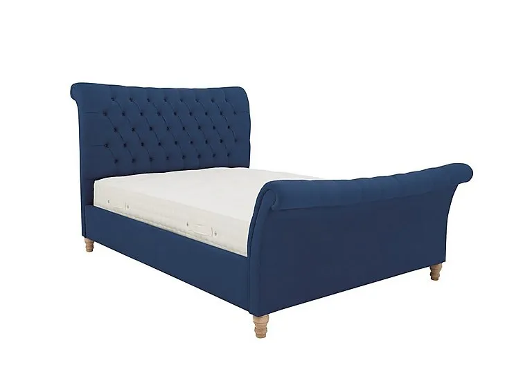 Evie Bed Frame - Super King - Velvet Navy