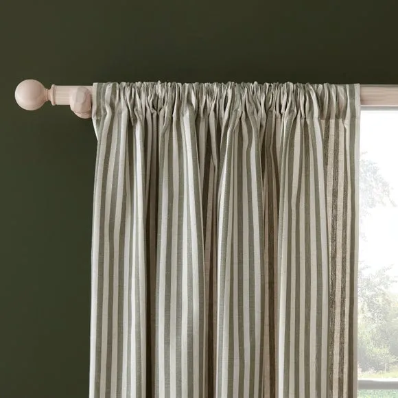 Linford Stripe Unlined Slot Top Curtains 1