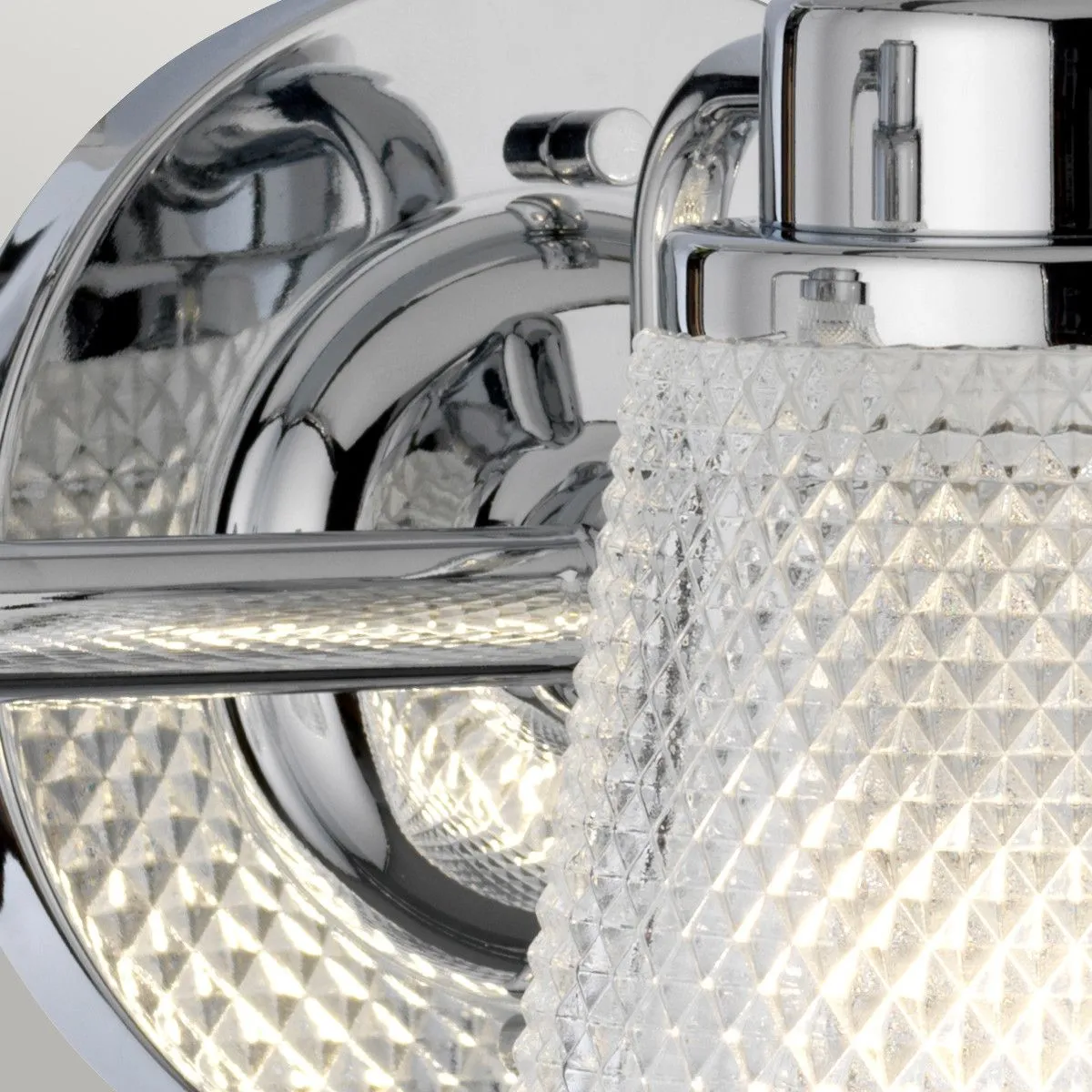 Netlighting Hudson 3 Light Wall Light Polished Chrome IP44 in Grey 4