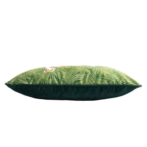 Paoletti Green Cheetah Botanical Cushion 3