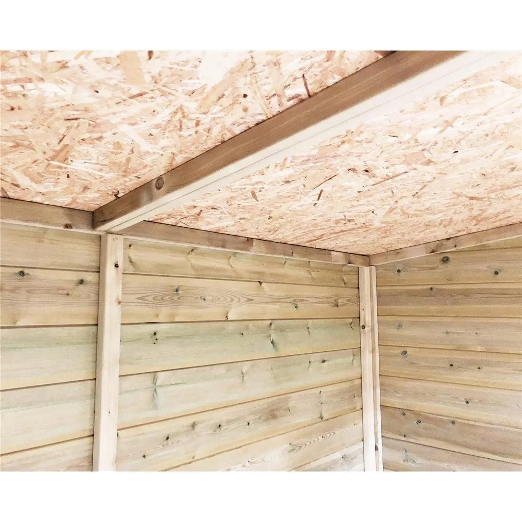 Marlborough 14 x 5 Pressure Treated High Eaves Reverse Apex Shed with Single Door in Natural 6