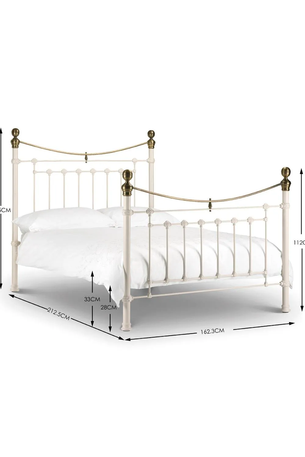 Julian Bowen Victoria Metal Bed in Off-White 3