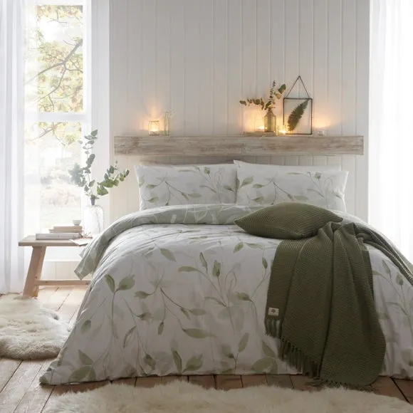 Drift Home Eliza Green Duvet Cover and Pillowcase Set 1