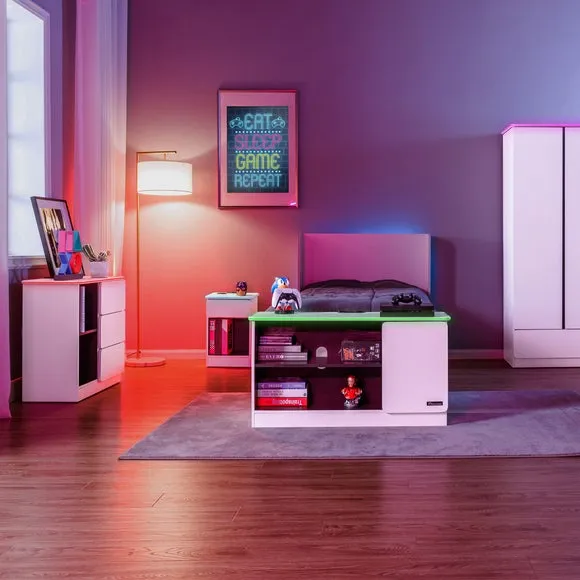 X Rocker Carbon Tek Bedside Table with Wireless Charging and Neo Fibre LED 5