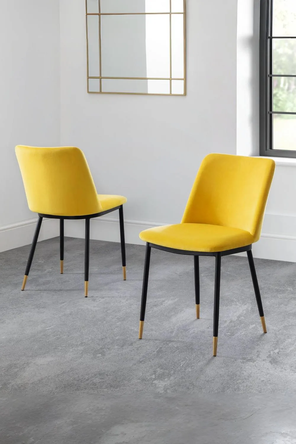 Julian Bowen Delaunay Upholstered Dining Chair (Set of 2) in Mustard 2