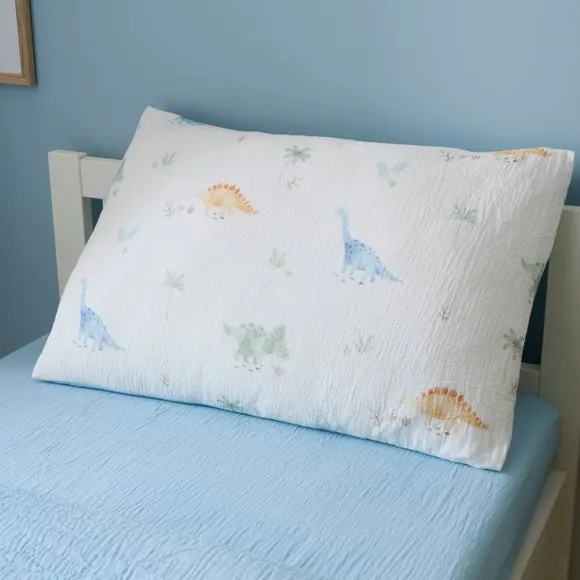 Dinosaur Cotton Muslin Quilt Cover & Pillowcase Set 2