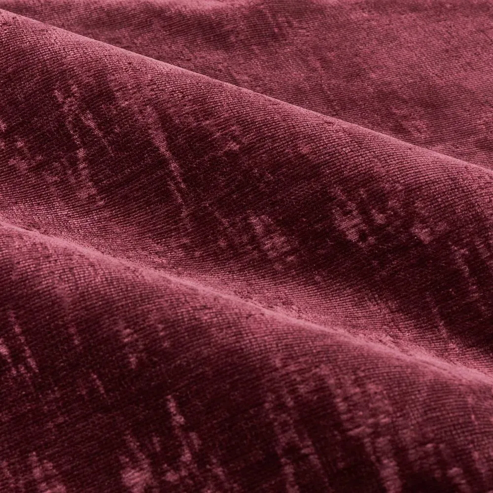 Paoletti Aurelio Chenille Fully Lined Eyelet Curtain Pair in Burgundy 5