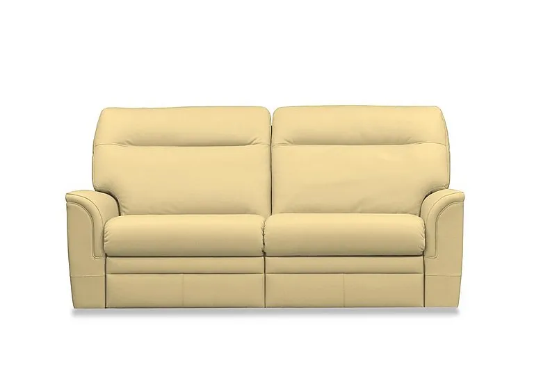Hudson 23 Large 2 Seater Leather Recliner Sofa with Headrests and Power Lumbar - Como Cream