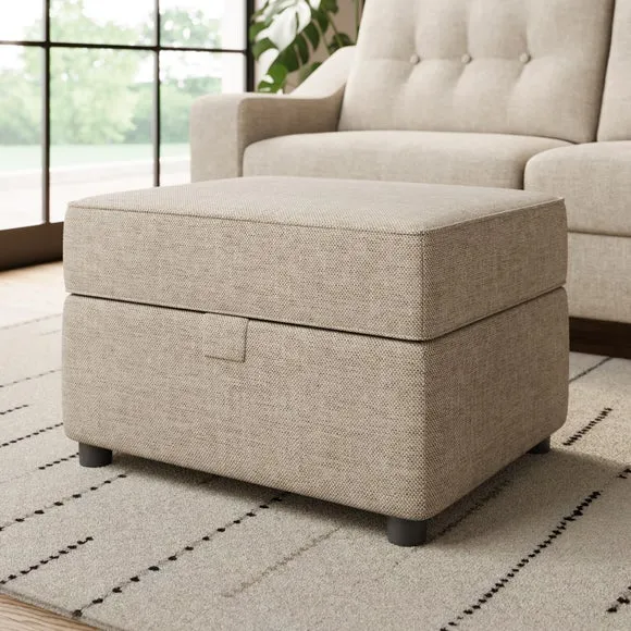 Baxter II Basket Weave Footstool Warm