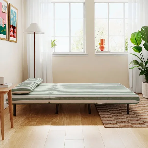 Phoebe Woven Stripe Small Double 2 Seater Sofa Bed 3