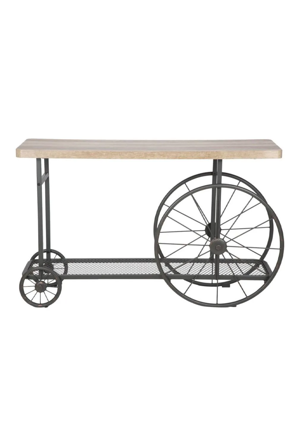 IH Design Launceston Mango Wood Console Table with Reclaimed Metal Base in Brown 4