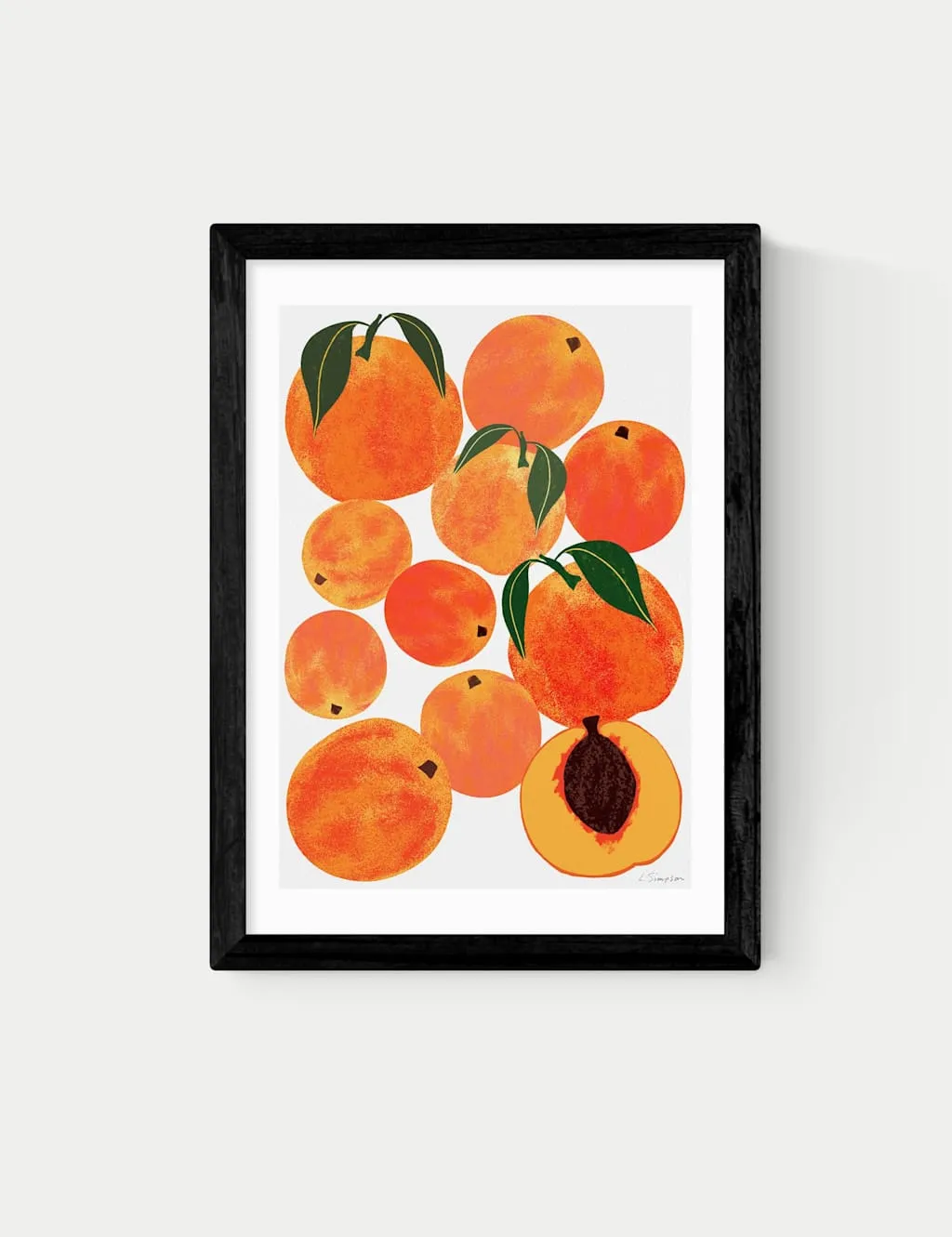 East End Prints Peach Harvest Framed Art Print Black