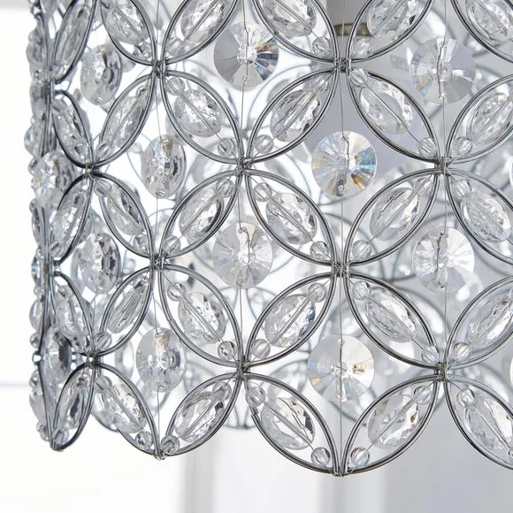 Arden Floral Chrome Easy Fit Pendant Shade 3