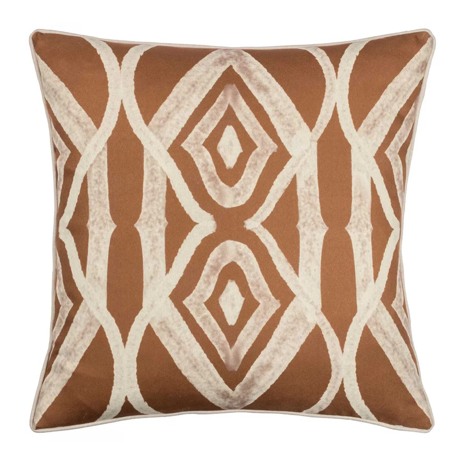 Ikat Amber Cushion, Square, Orange Polyester | Barker & Stonehouse