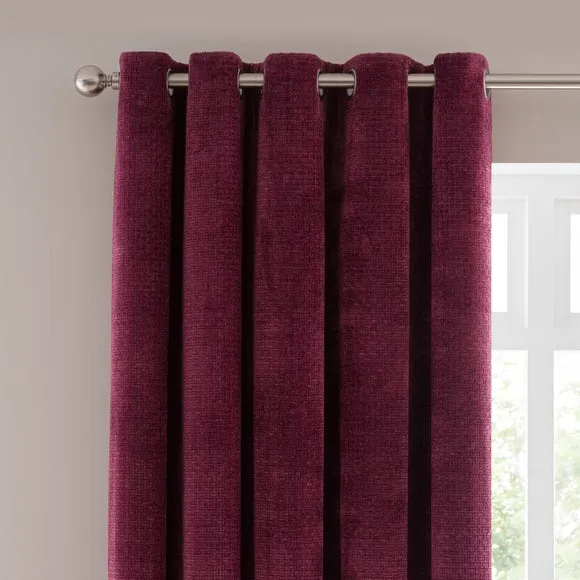 Alayna Chenille Eyelet Curtains (Blackout Available)