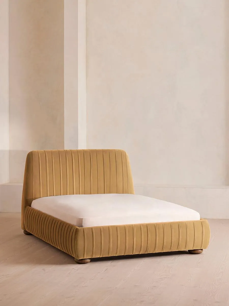 Vivienne Bed, Super King, Velvet, Mustard