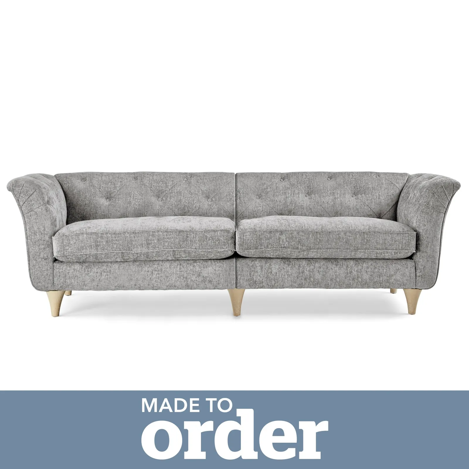 Jaipur 4 Seater Sofa Luxury Chenille Grey