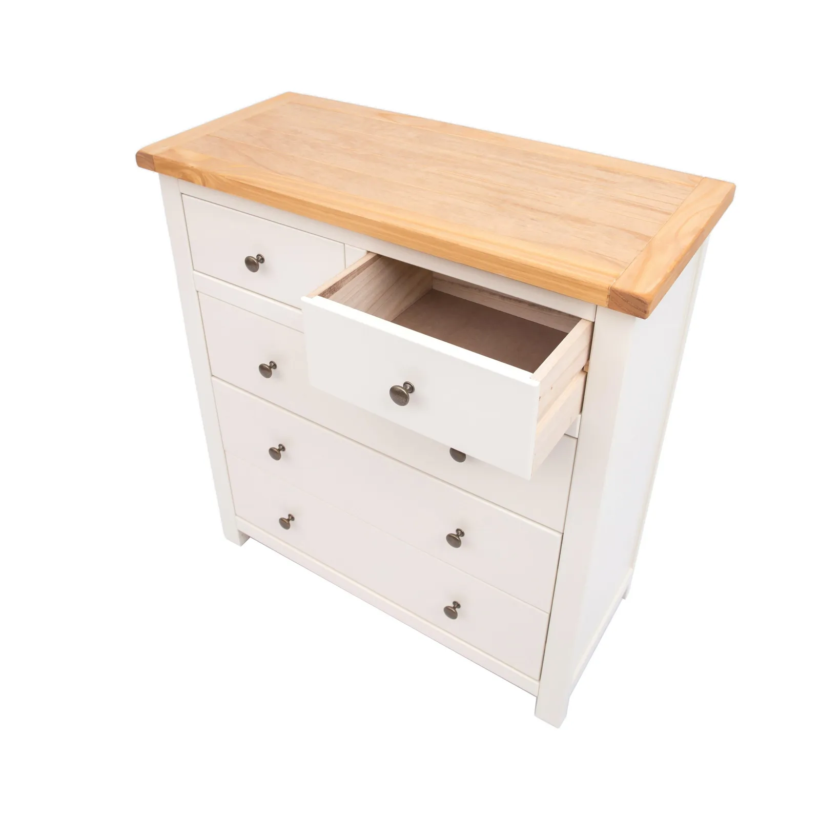 Cabinet Bits Maggiori 5 Drawer Chest of Drawers Brass Knob in Off-White 4