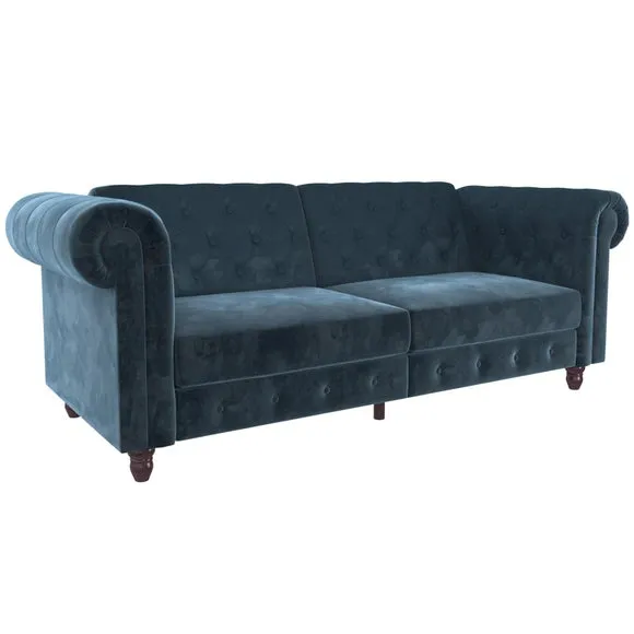 Felix Velvet Chesterfield Double Sofa Bed 4