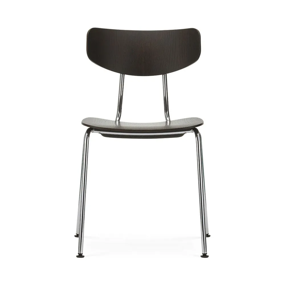 Vitra Moca Dining Chair Dark Oak Chrome base 2