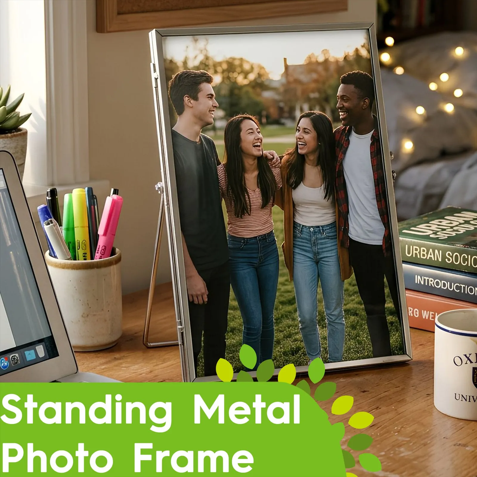 Nicola Spring 5x Standing Metal Photo Frames - 6" x 8" Picture Display Poster Frame in Silver 2
